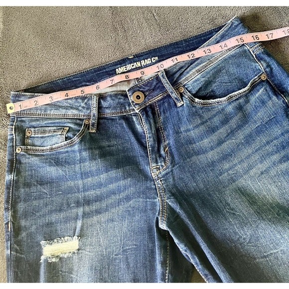 American Rag Cie Womens Jeans 7 Juniors Low Rise Lightly Worn - Picture 4 of 6